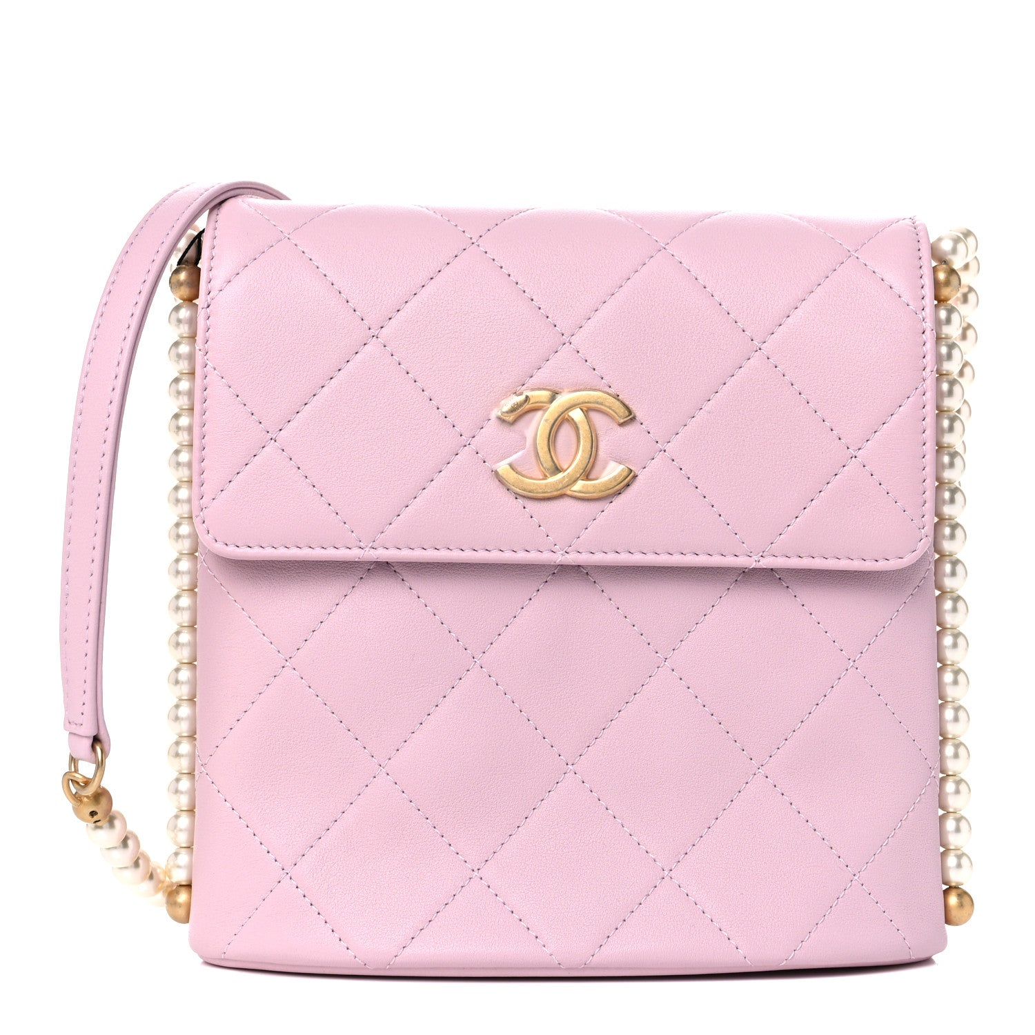 Chanel Calfskin Quilted Pearl Small About Pearls Hobo Bag Light Pink 1 of 9