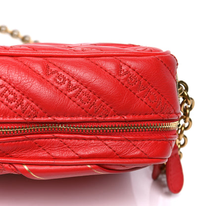 Balenciaga Calfskin Logo Matelasse Chain Strap Blanket Reporter XS Rouge Tango 5 of 5
