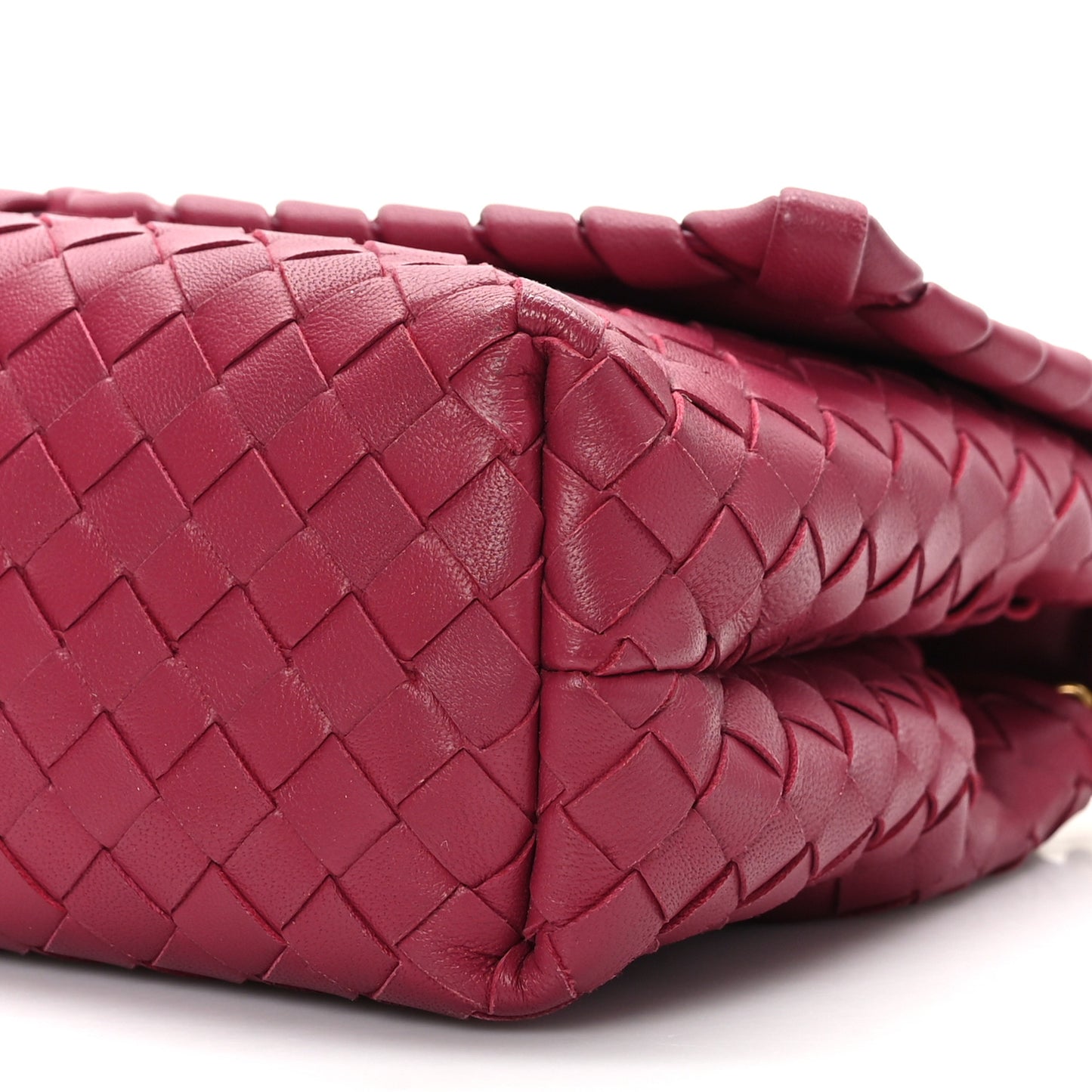 Nappa Intrecciato Baby Olimpia Shoulder Bag China Red