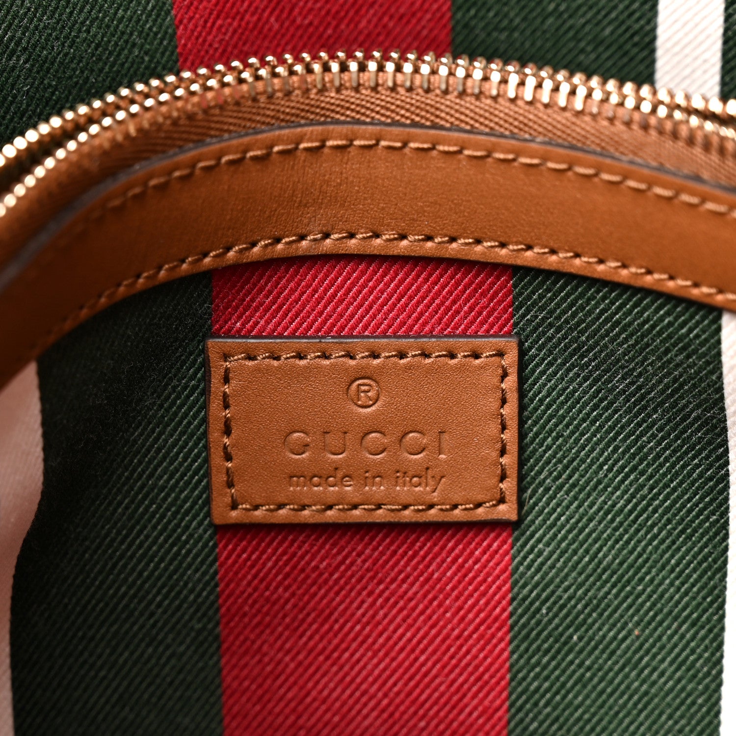 Gucci GG Supreme Monogram Medium Emblem Bucket Bag Beige Brown 6 of 10