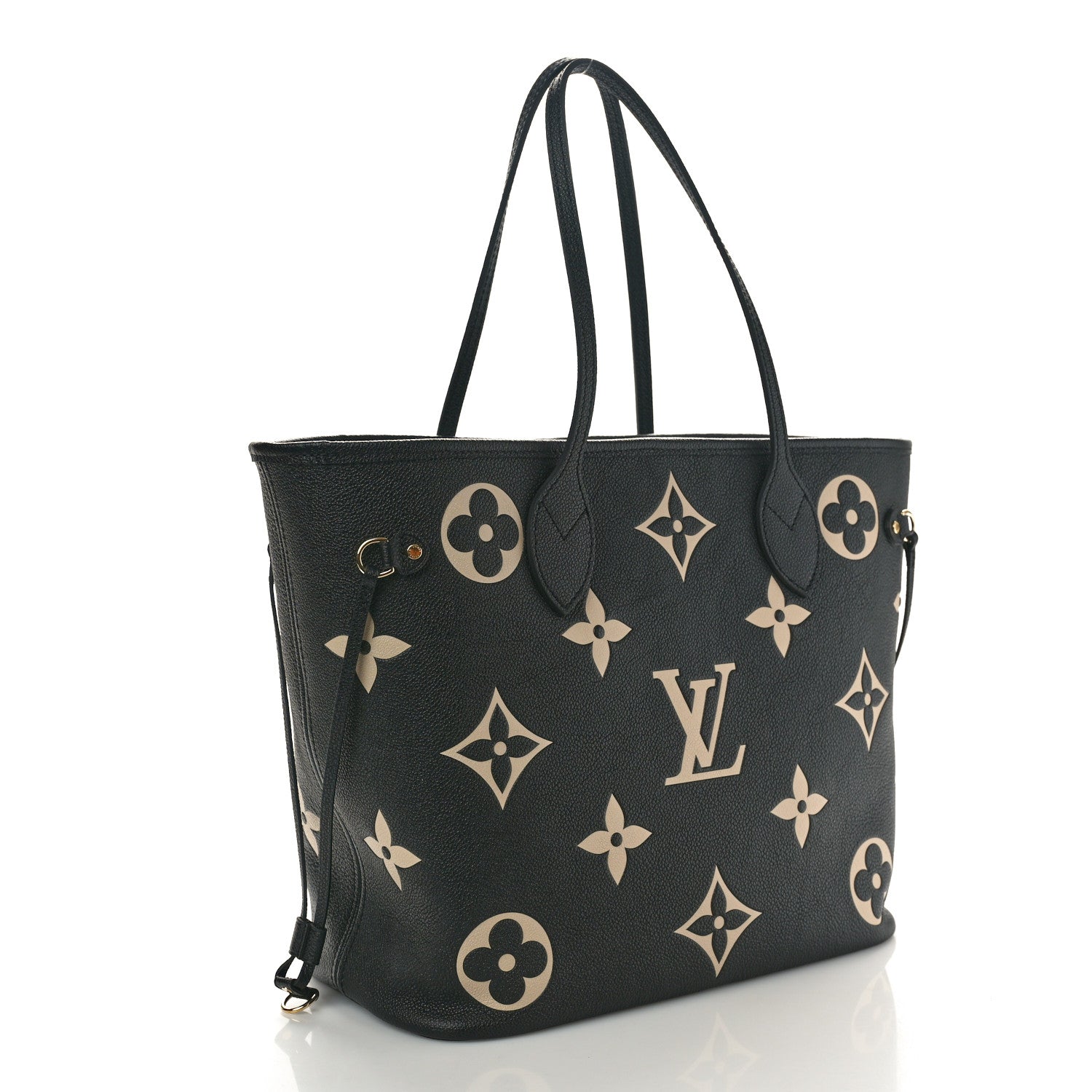 Louis Vuitton Empreinte Monogram Giant Neverfull MM Black Beige 4 of 10