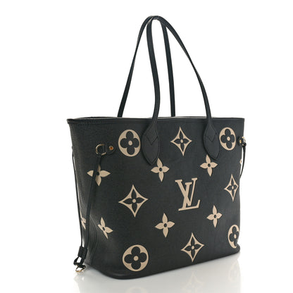 Louis Vuitton Empreinte Monogram Giant Neverfull MM Black Beige 4 of 10