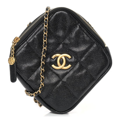 Chanel Caviar Quilted Diamond Clutch With Chain Black 1 of 8