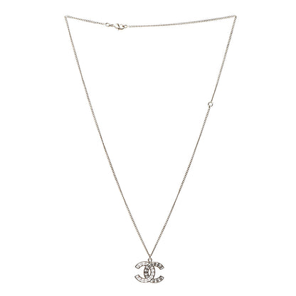 Chanel Pearl Crystal CC Pendant Necklace Gold 3 of 4