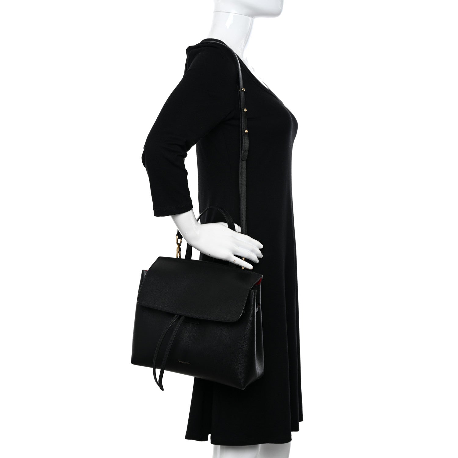 Mansur Gavriel Calfskin Mini Lady Bag Black Flamma 2 of 12