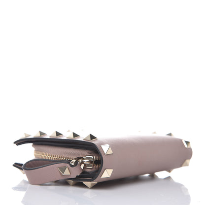 Valentino Garavani Calfskin Rockstud Compact Bi-Fold Wallet Poudre 4 of 8