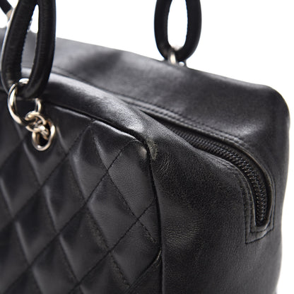 Chanel Calfskin Quilted Large Cambon Bowler Black White 15 of 18