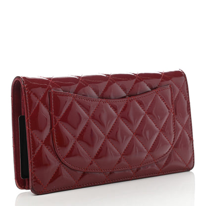 Chanel Patent Calfskin Quilted Yen Wallet Red 3 of 8