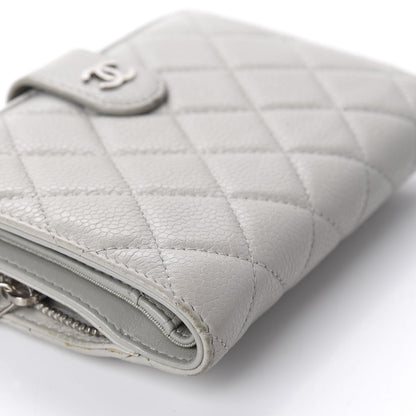 Chanel Caviar Quilted CC French Wallet Light Gray 6 of 15