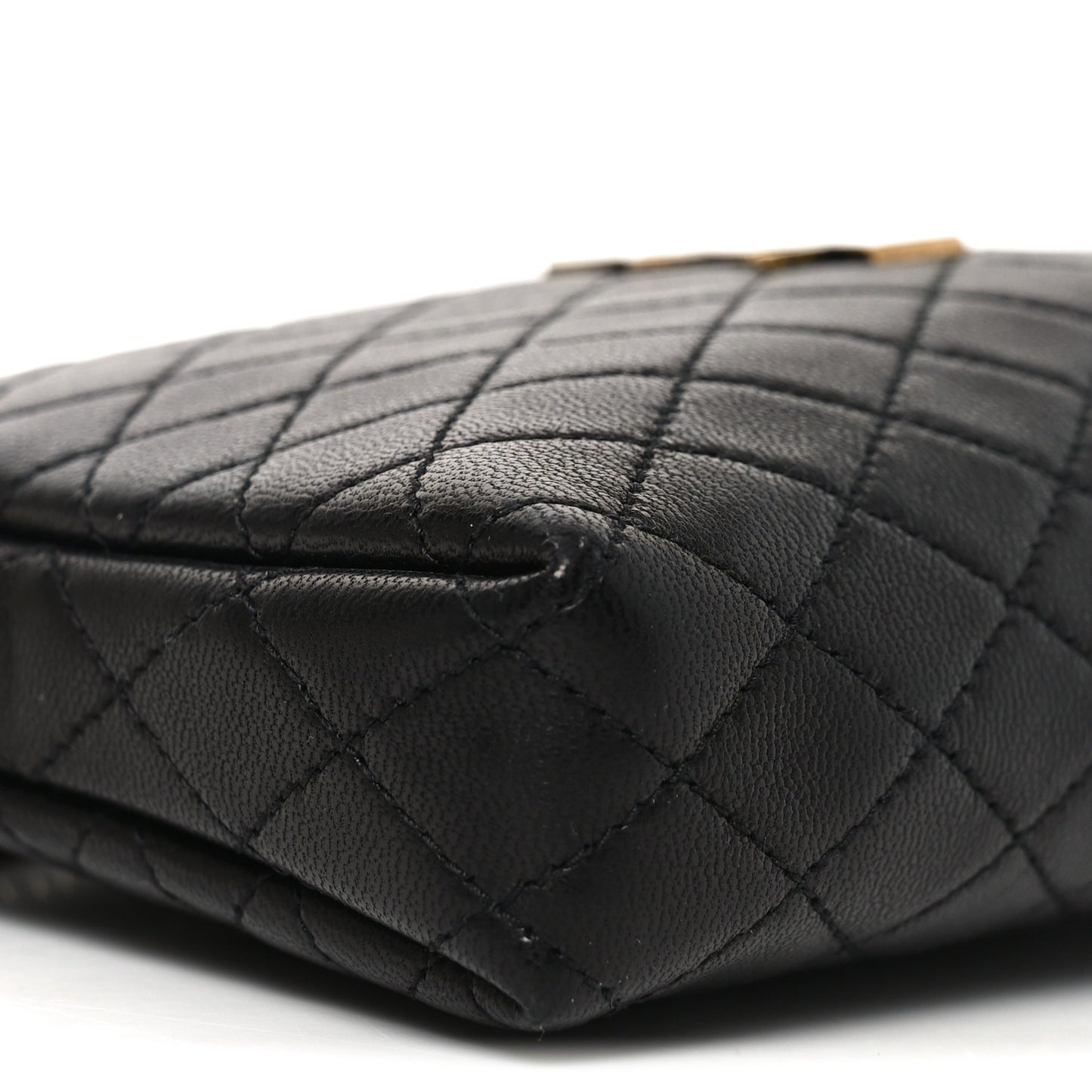 Lambskin Quilted Gaby Zipped Pouch Black