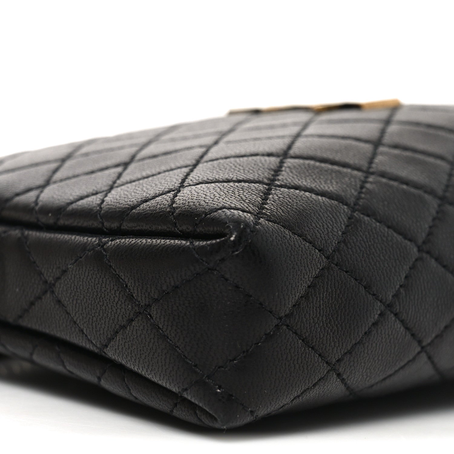 Saint Laurent Lambskin Quilted Gaby Zipped Pouch Black 8 of 10