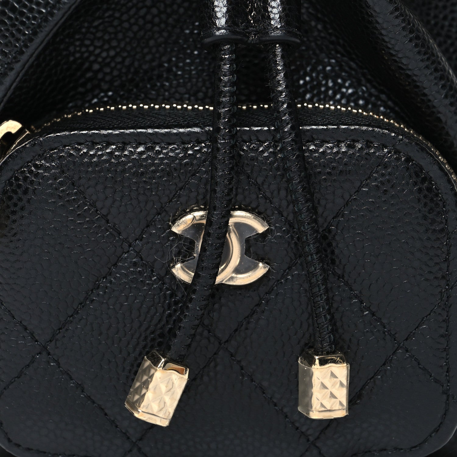 Chanel Caviar Quilted Mini CC Pocket Bucket Bag Black 9 of 11