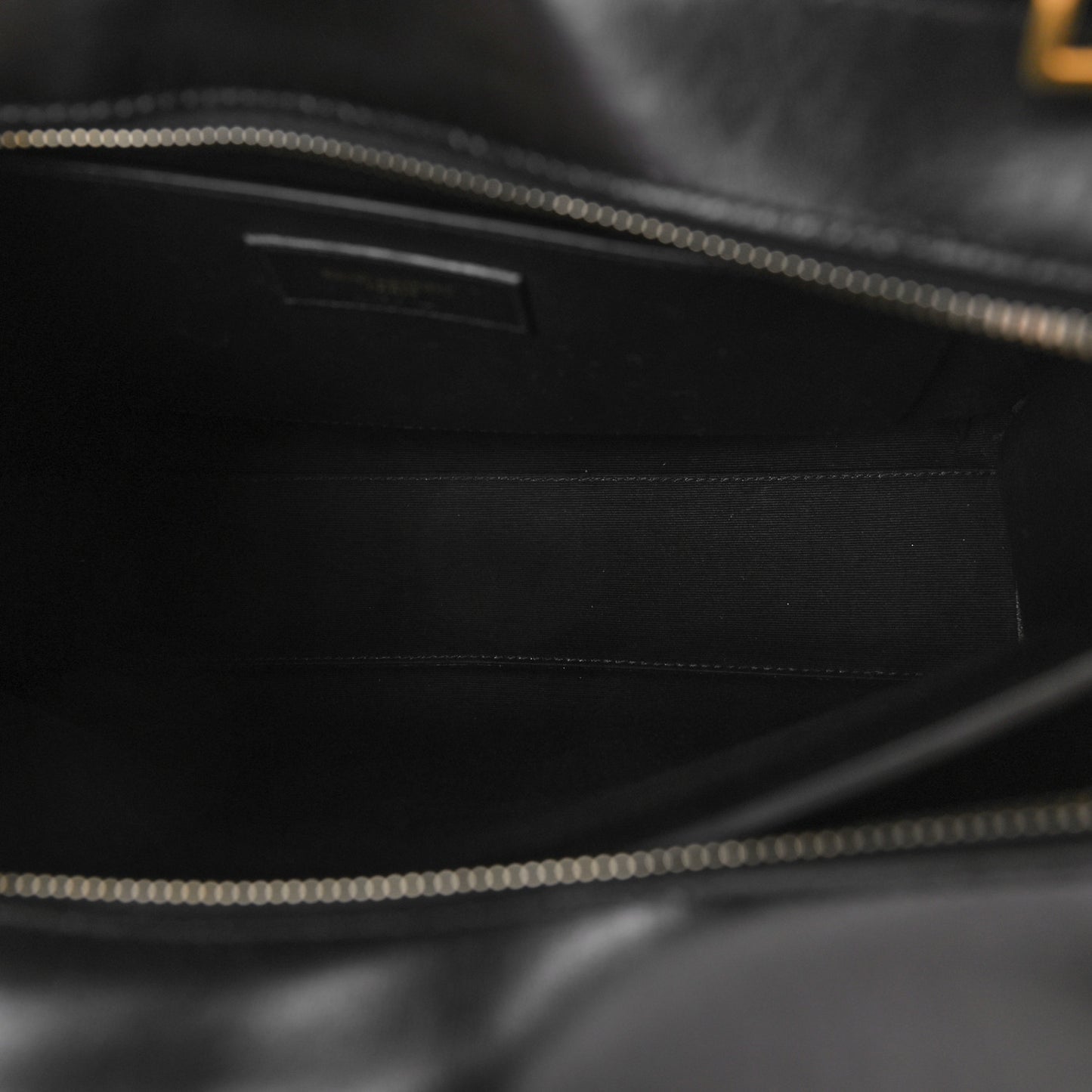 Shiny Calfskin Medium Uptown Tote Black