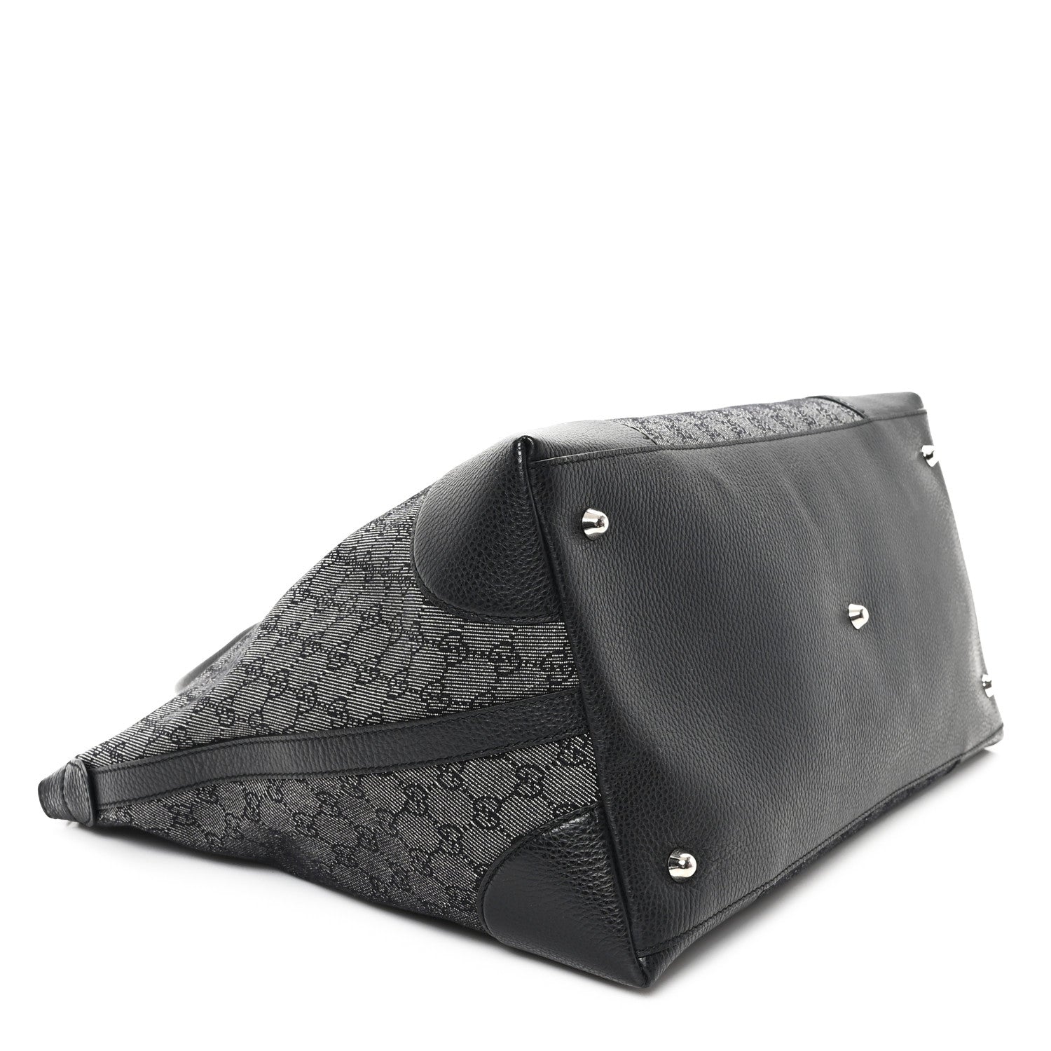 Gucci Denim Monogram Large Tote Black 4 of 12