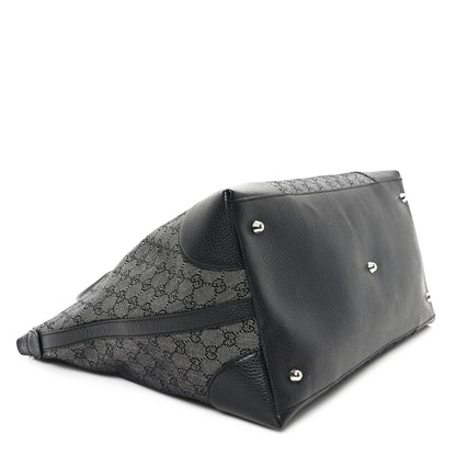 Gucci Denim Monogram Large Tote Black 4 of 12