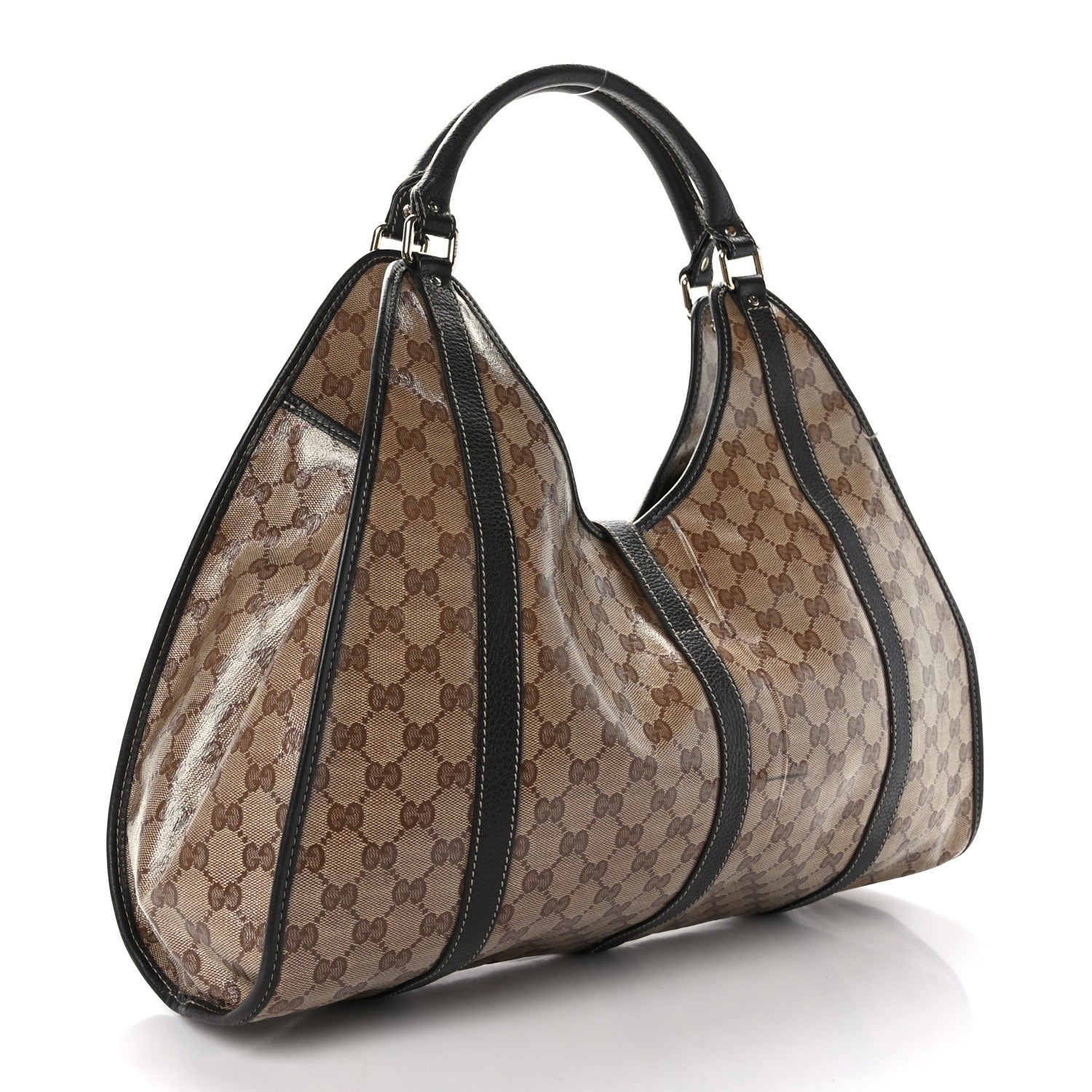 Gucci Crystal Monogram Dollar Calfskin Medium Joy Shoulder Bag Beige Ebony Testa Di Moro 3 of 10