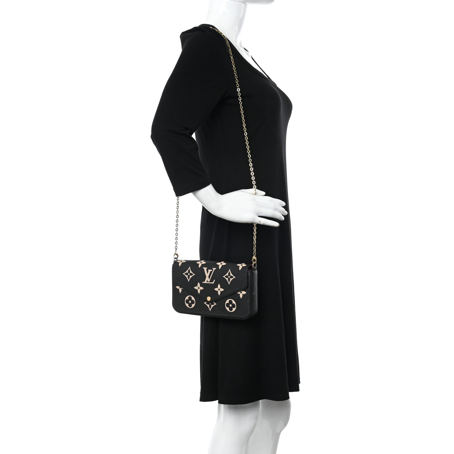 Empreinte Monogram Giant Felicie Pochette Black Beige