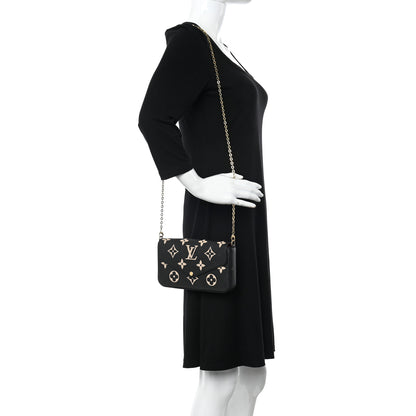 Louis Vuitton Empreinte Monogram Giant Felicie Pochette Black Beige 2 of 13