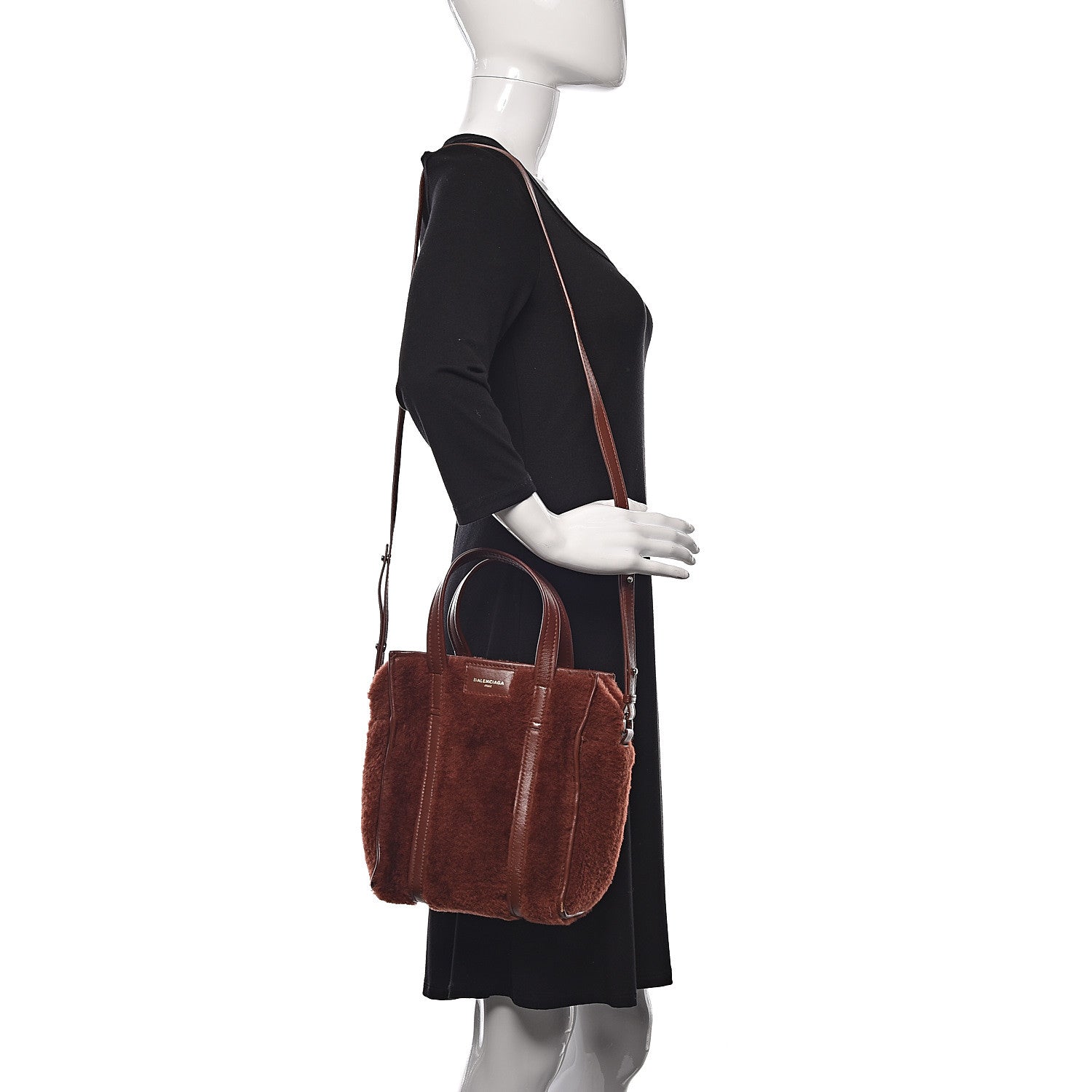 Balenciaga Shearling XS Bazar Shopper Tote 2 of 19