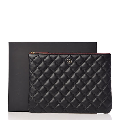 Chanel Lambskin Quilted Medium Cosmetic Case Black 12 of 12