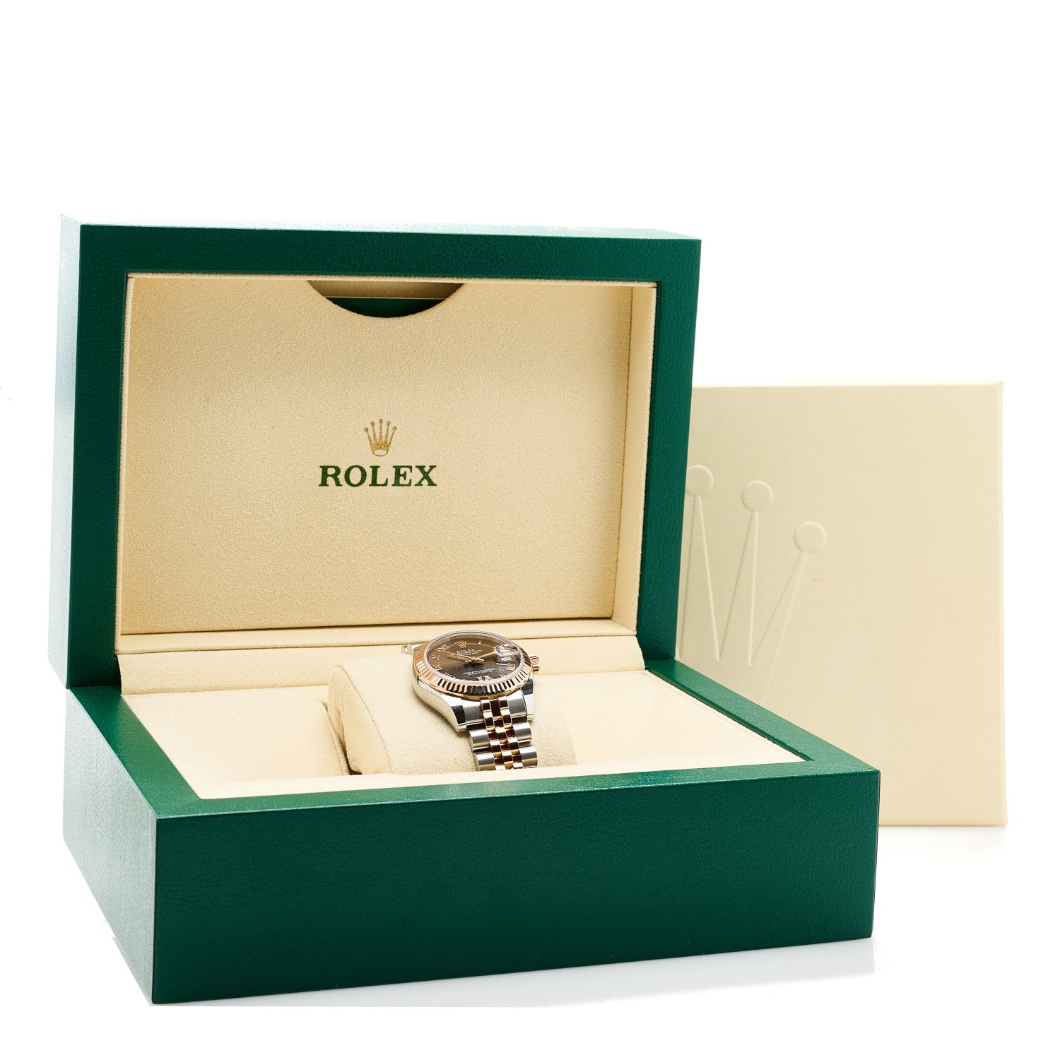 Rolex Stainless Steel 18K Everose Gold Diamond 31mm Oyster Perpetual Datejust Watch Chocolate Roman 178271 5 of 5