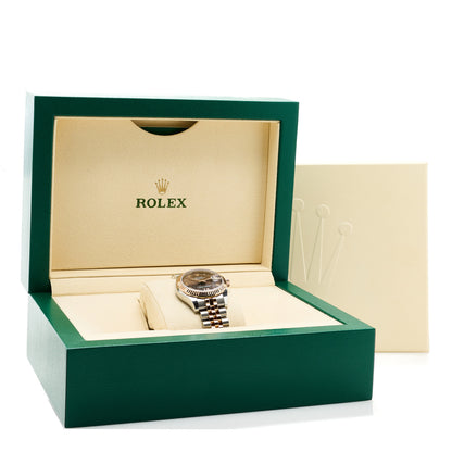 Rolex Stainless Steel 18K Everose Gold Diamond 31mm Oyster Perpetual Datejust Watch Chocolate Roman 178271 5 of 5