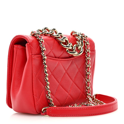 Chanel Lambskin Quilted Studded Beauty Begins Flap Red 3 of 10