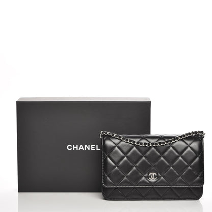 Chanel Lambskin Quilted Wallet On Chain WOC Black 9 of 9