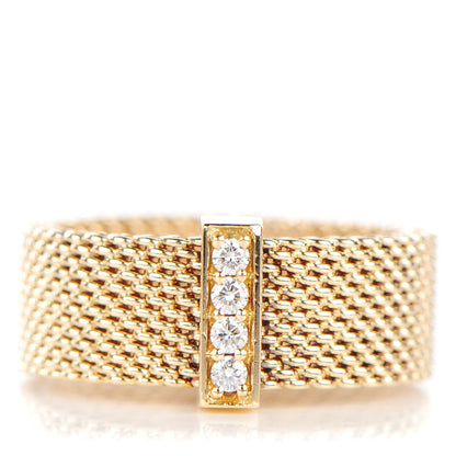 Tiffany 18K Yellow Gold 4 Diamond Somerset Ring 5.75 1 of 4