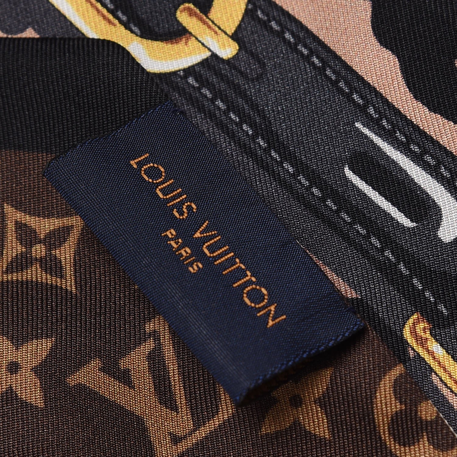 Louis Vuitton Silk Monogram Leorgam BB Bandeau Brown 5 of 5