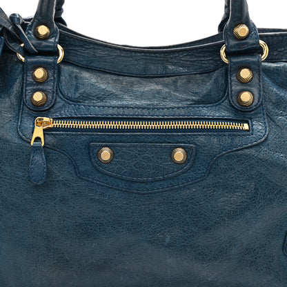 Balenciaga Agneau Giant 12 Gold Hardware City Bleu Mineral 9 of 13
