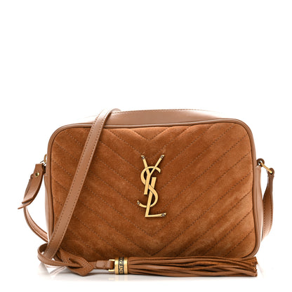 Saint Laurent Suede Matelasse Monogram Lou Camera Bag Cinnamon 1 of 9