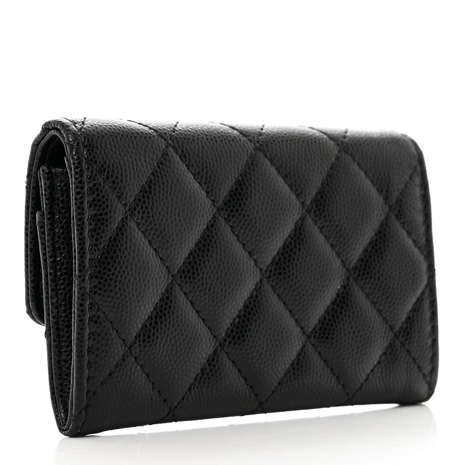 Chanel Caviar Quilted Crystal CC Flap Card Holder Black 3 of 9