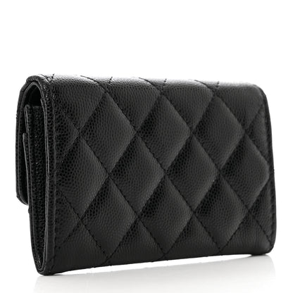 Chanel Caviar Quilted Crystal CC Flap Card Holder Black 3 of 9