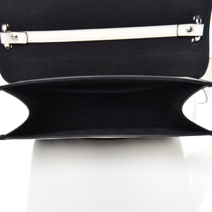Fendi Vitello Century Velvet F is Fendi FF Embroidered Kan I Shoulder Bag White Black 5 of 10