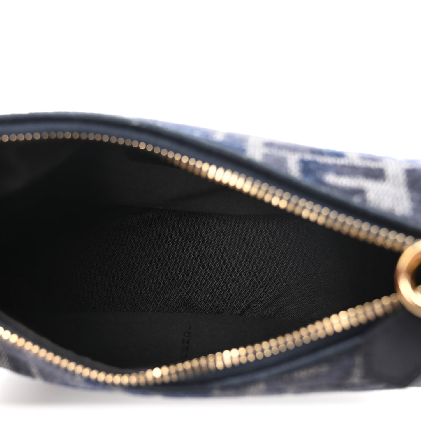 Chenille Vitello Grace FF 1974 Mini Fendigraphy Hobo Bag Blue