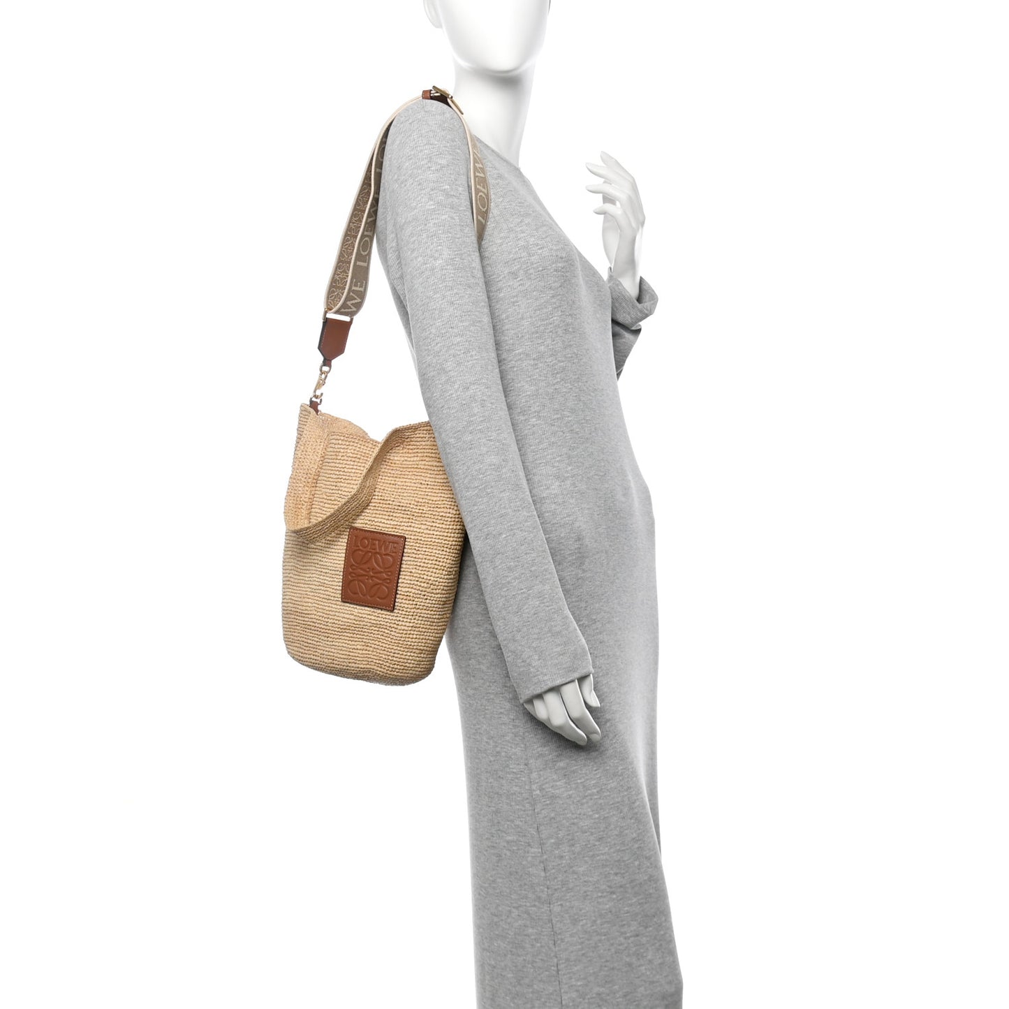 Raffia Mini Slit Tote Bag Natural Tan