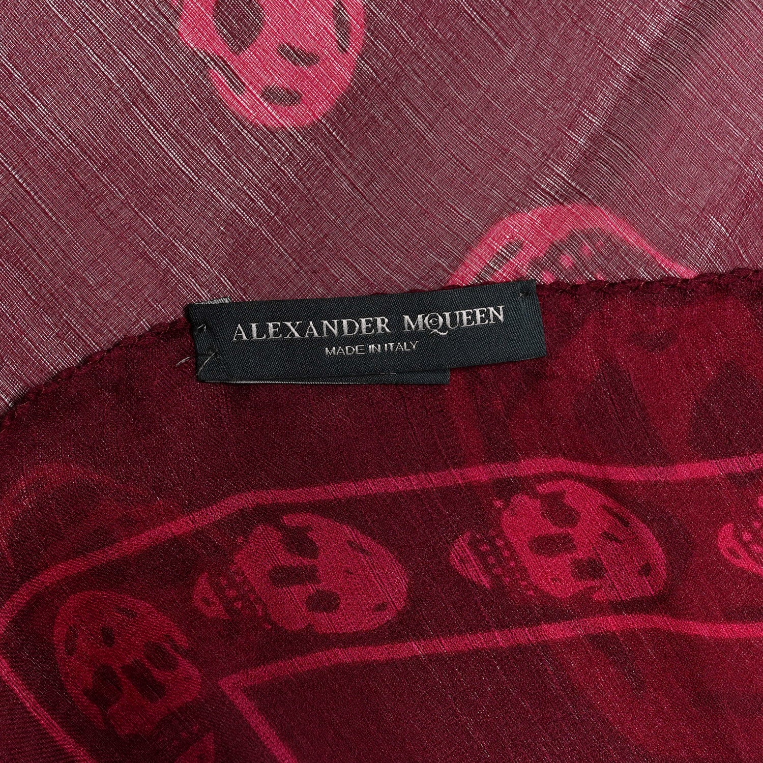 Alexander McQueen Silk Chiffon Skull Scarf Bordeaux 3 of 3