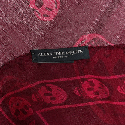 Alexander McQueen Silk Chiffon Skull Scarf Bordeaux 3 of 3