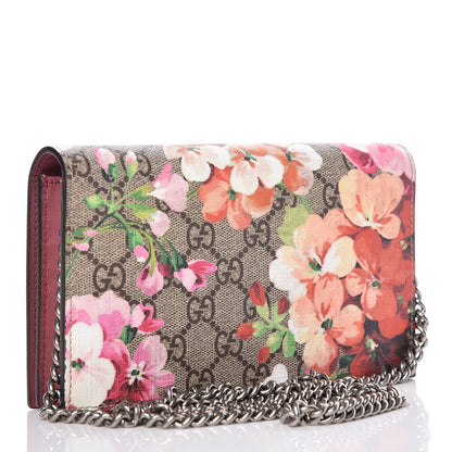 Gucci GG Supreme Monogram Blooms Chain Wallet Beige Multicolor Dry Rose 3 of 9