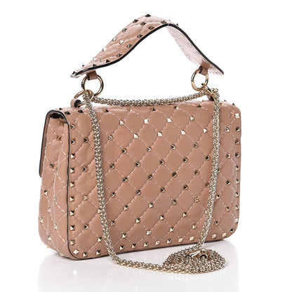 Valentino Garavani Nappa Medium Rockstud Spike Shoulder Bag Camel Rose 3 of 12