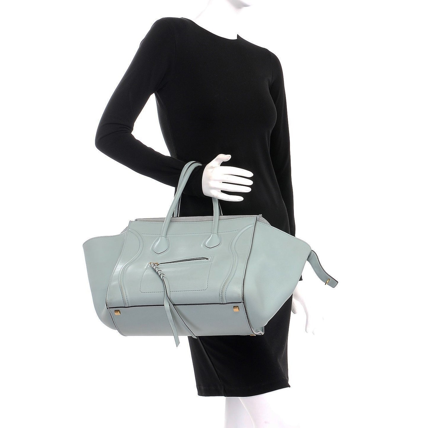 Supple Calfskin Medium Phantom Luggage Glacier