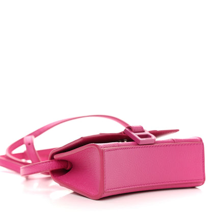 Balenciaga Grained Calfskin Tonal B Hourglass Top Handle Bag Mini Fuchsia 4 of 10