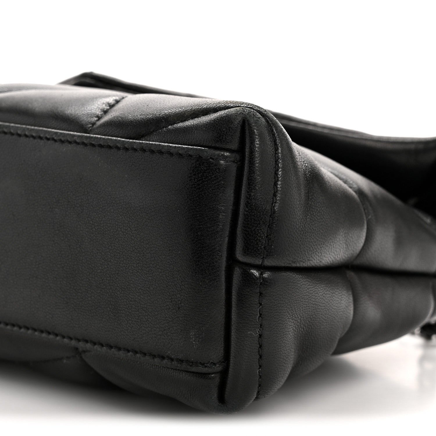 Saint Laurent Lambskin Quilted Toy Loulou Puffer Monogram Monochrome Chain Satchel Black 10 of 13