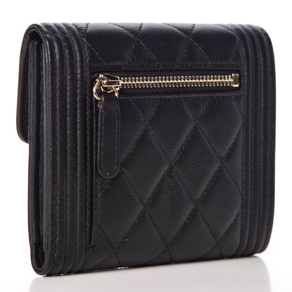 Chanel Caviar Quilted Compact Boy Wallet Black 3 of 9