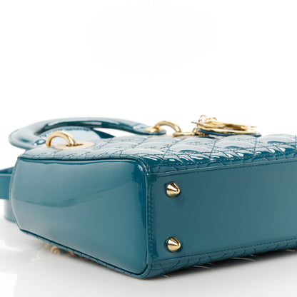 Christian Dior Patent Cannage Small Lady Dior Turquoise 9 of 10