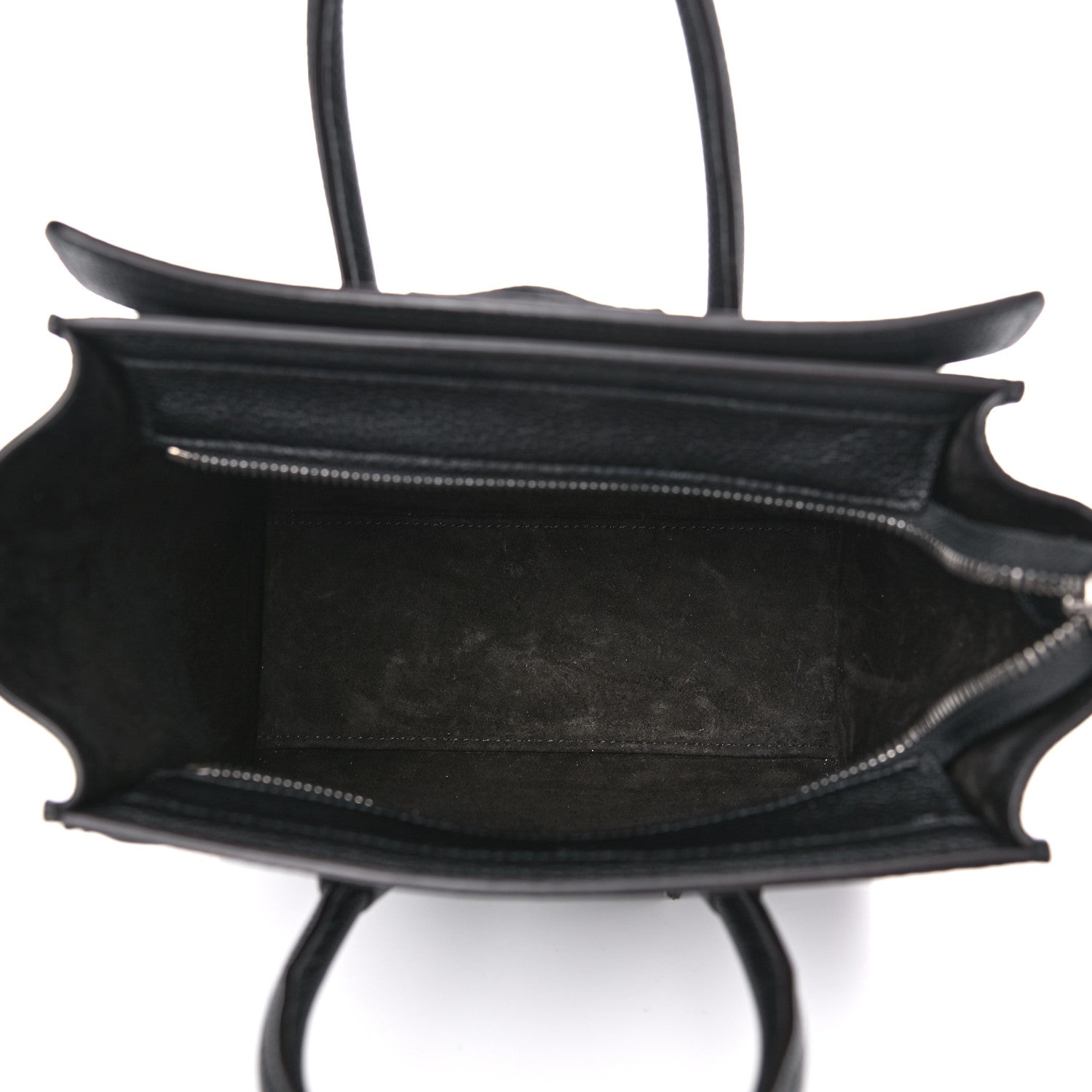 Celine Drummed Calfskin Nano Luggage Black 5 of 10