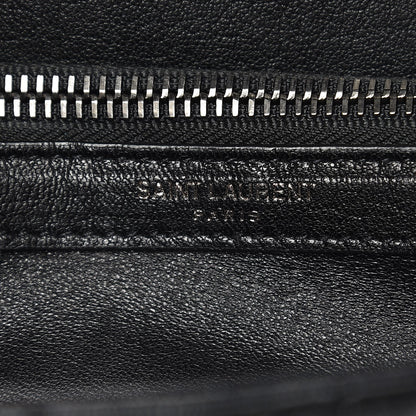 Saint Laurent Sheepskin Matelasse Chevron Monogram Medium College Bag Black 9 of 10