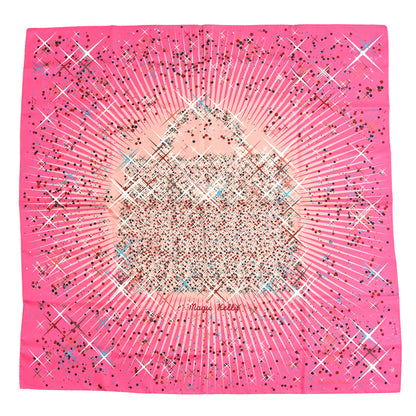 Hermes Silk Magic Kelly Pocket Square Scarf Rose Vif Rose Pale Rouge 1 of 3