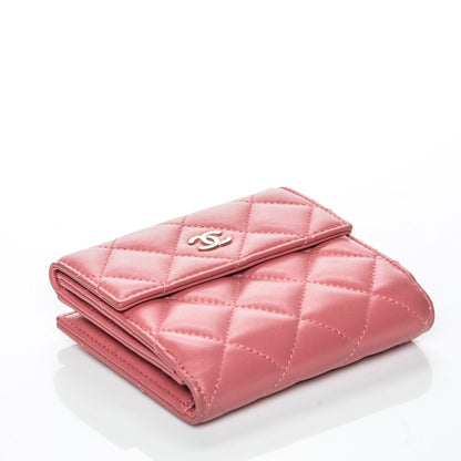 Chanel Lambskin Quilted Compact French Flap Wallet Pink 4 of 8